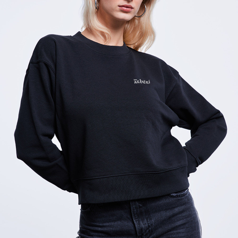 Arberi | Women’s Cropped Organic Sweatshirt - black